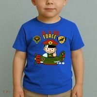 Air Force Pilot Boy Cartoon Toddler T-Shirt thumb 2