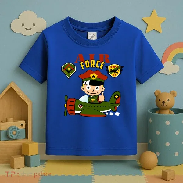Air Force Pilot Boy Cartoon Toddler T-Shirt