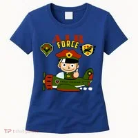 Air Force Pilot Boy Cartoon Women's T-Shirt thumb 0