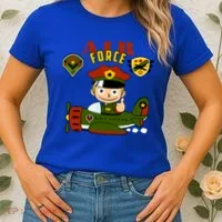 Air Force Pilot Boy Cartoon Women's T-Shirt thumb 2