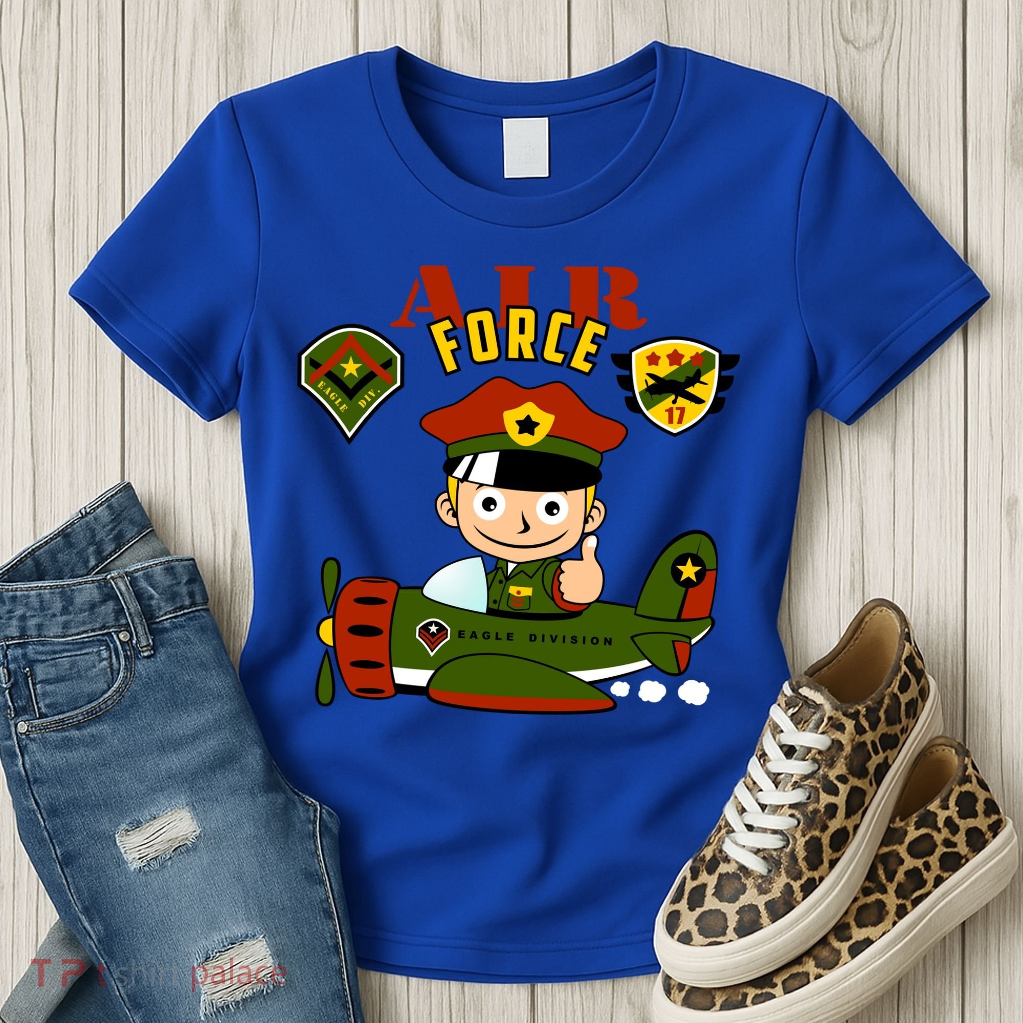 Air Force Pilot Boy Cartoon Women's T-Shirt