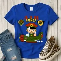Air Force Pilot Boy Cartoon Women's T-Shirt thumb 3