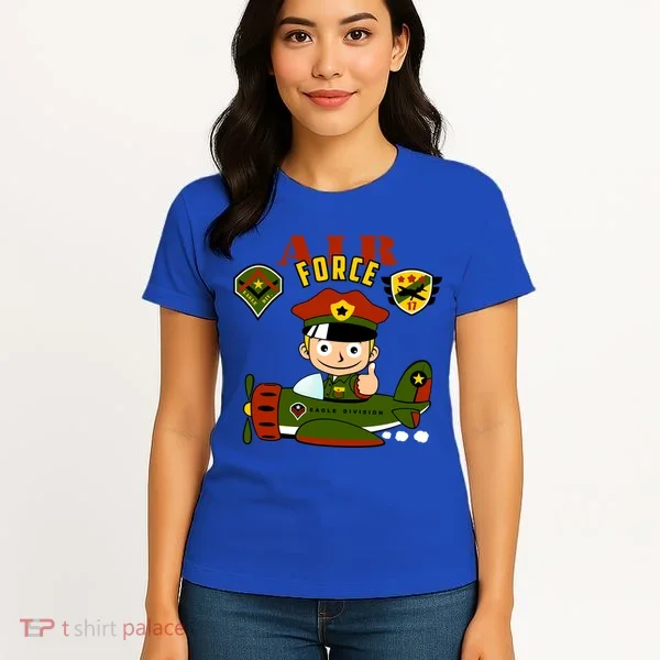 Air Force Pilot Boy Cartoon Women's T-Shirt