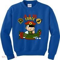 Air Force Pilot Boy Cartoon Kids Sweatshirt thumb 0