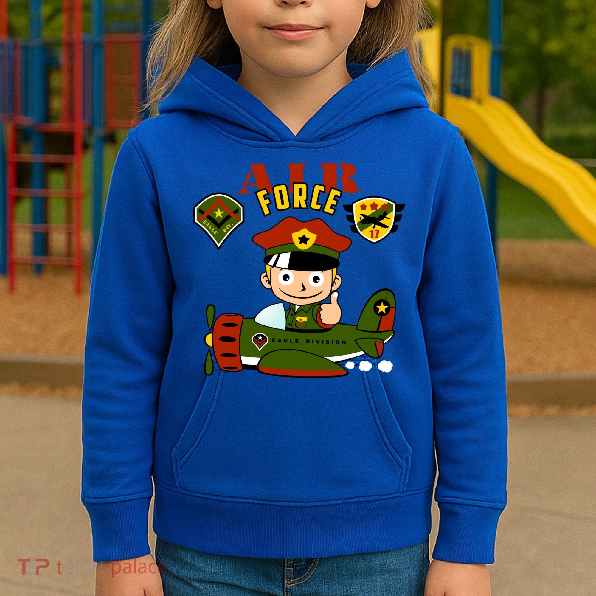 Air Force Pilot Boy Cartoon Kids Hoodie