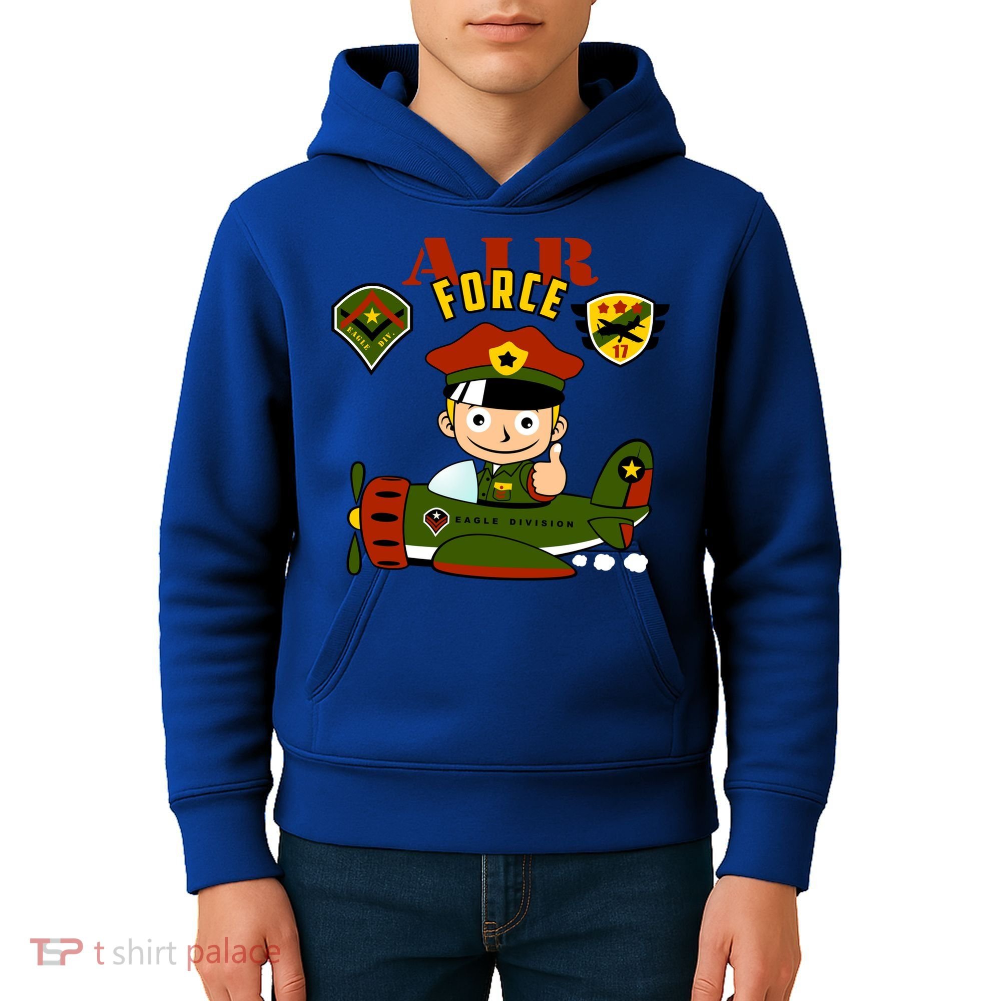 Air Force Pilot Boy Cartoon Kids Hoodie