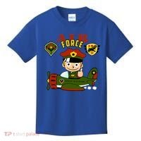 Air Force Pilot Boy Cartoon Kids T-Shirt thumb 0