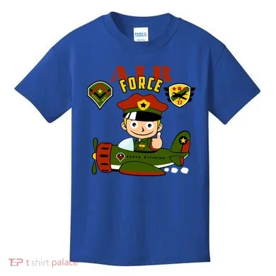 Air Force Pilot Boy Cartoon Kids T-Shirt