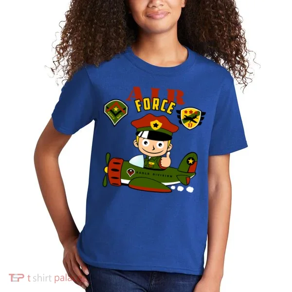 Air Force Pilot Boy Cartoon Kids T-Shirt