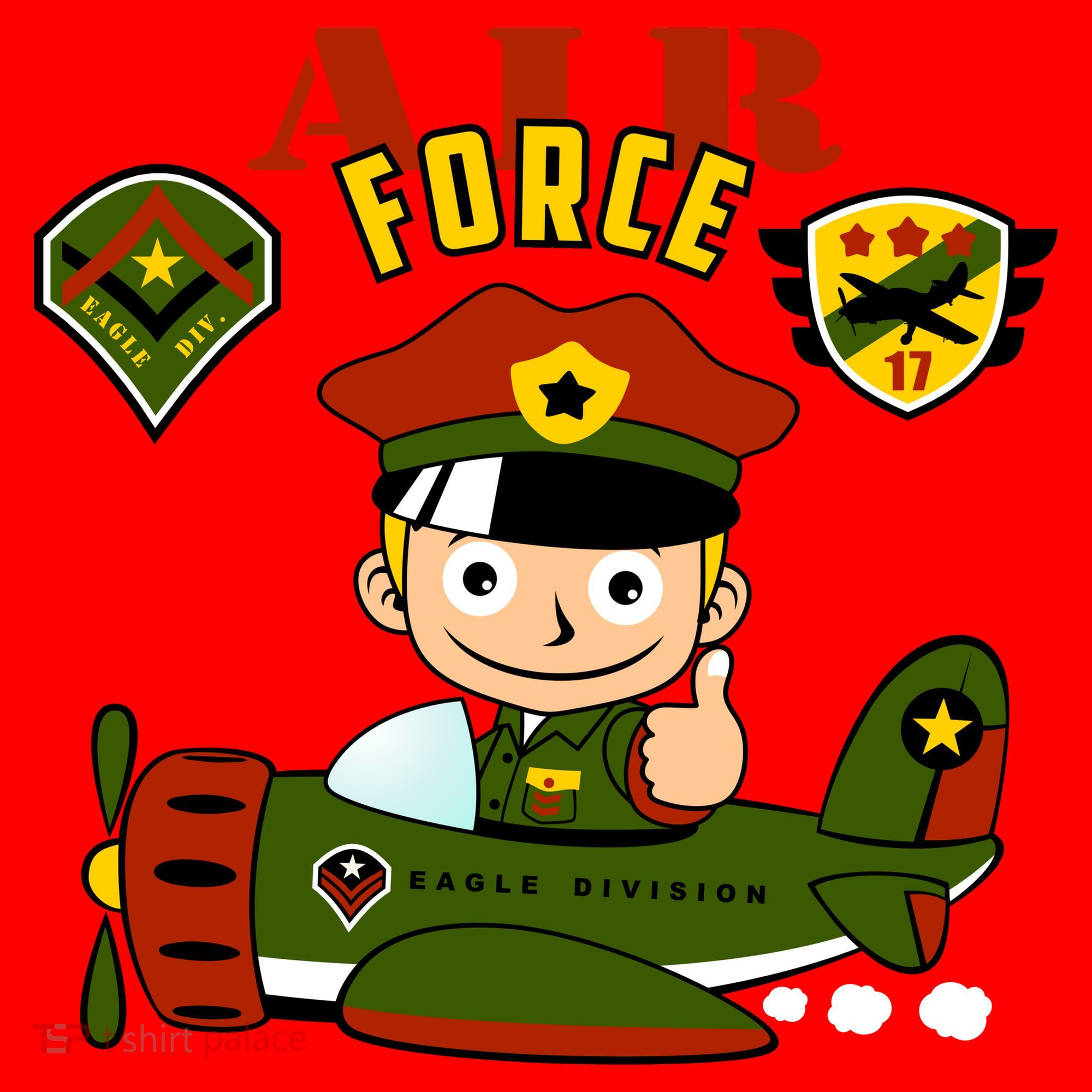 Air Force Pilot Boy Cartoon Santa Hat