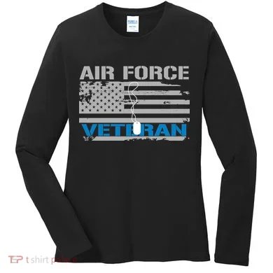 Air Force Veteran Flag Women's Long Sleeve Shirt