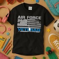 Air Force Veteran Flag Kids T-Shirt thumb 3