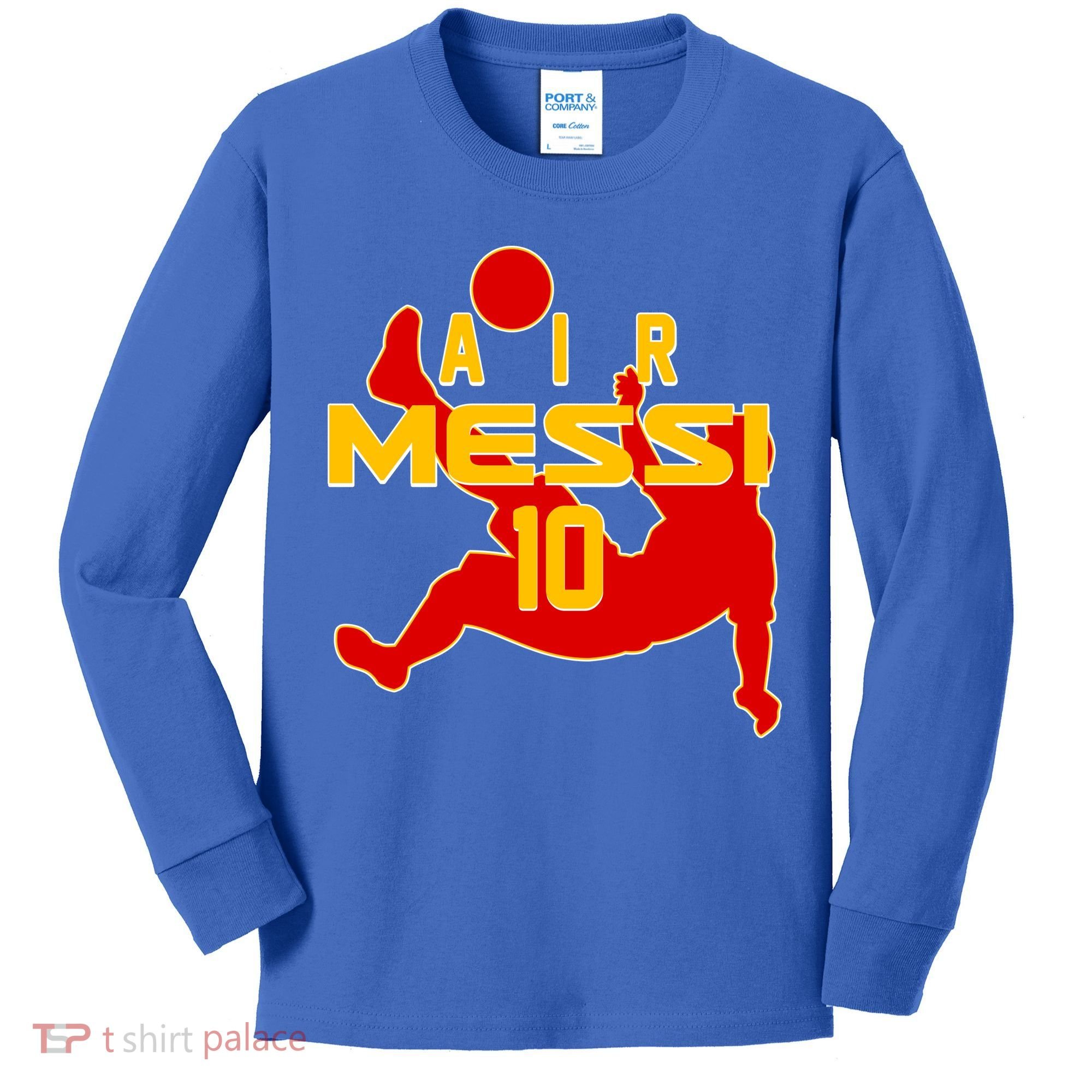 Air Messi No 10 Spain Soccer Futbol Kids Long Sleeve Shirt