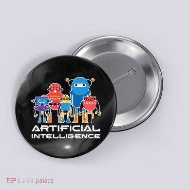 Artificial Intelligence Robots Computer Science AI Button