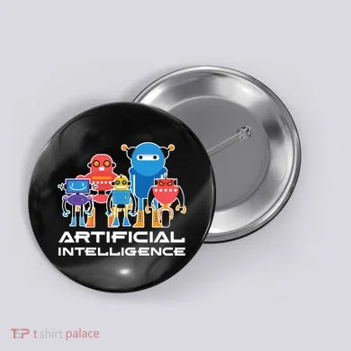 Artificial Intelligence Robots Computer Science AI Button