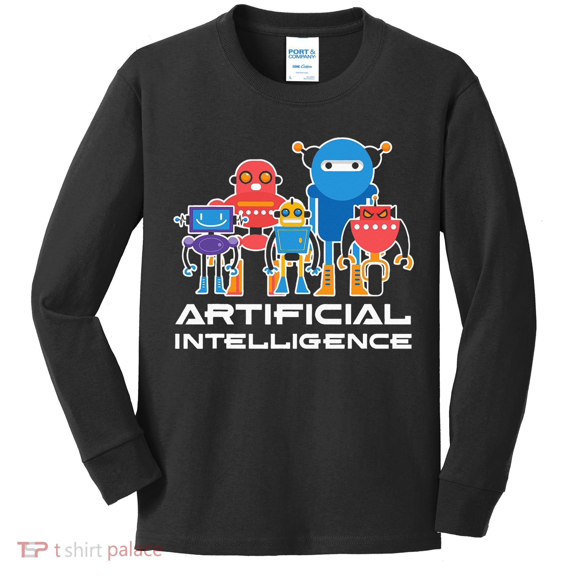 Artificial Intelligence Robots Computer Science AI Kids Long Sleeve Shirt