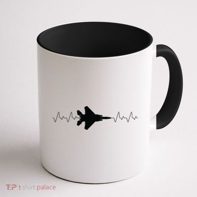 Airplane Pilot Air force Heartbeat Coffee Mug back