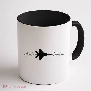 Airplane Pilot Air force Heartbeat Coffee Mug back