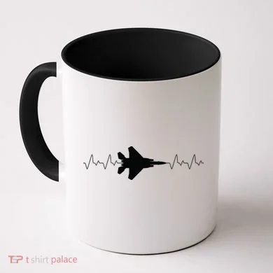 Airplane Pilot Air force Heartbeat Coffee Mug