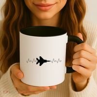 Airplane Pilot Air force Heartbeat Coffee Mug thumb 3