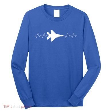 Airplane Pilot Air force Heartbeat Long Sleeve Shirt
