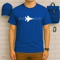 Airplane Pilot Air force Heartbeat T-Shirt thumb 6