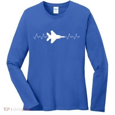 Airplane Pilot Air force Heartbeat Women's Long Sleeve Shirt