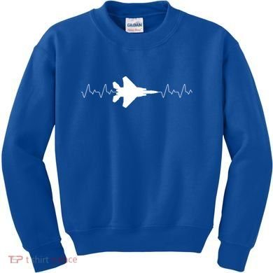 Airplane Pilot Air force Heartbeat Kids Sweatshirt