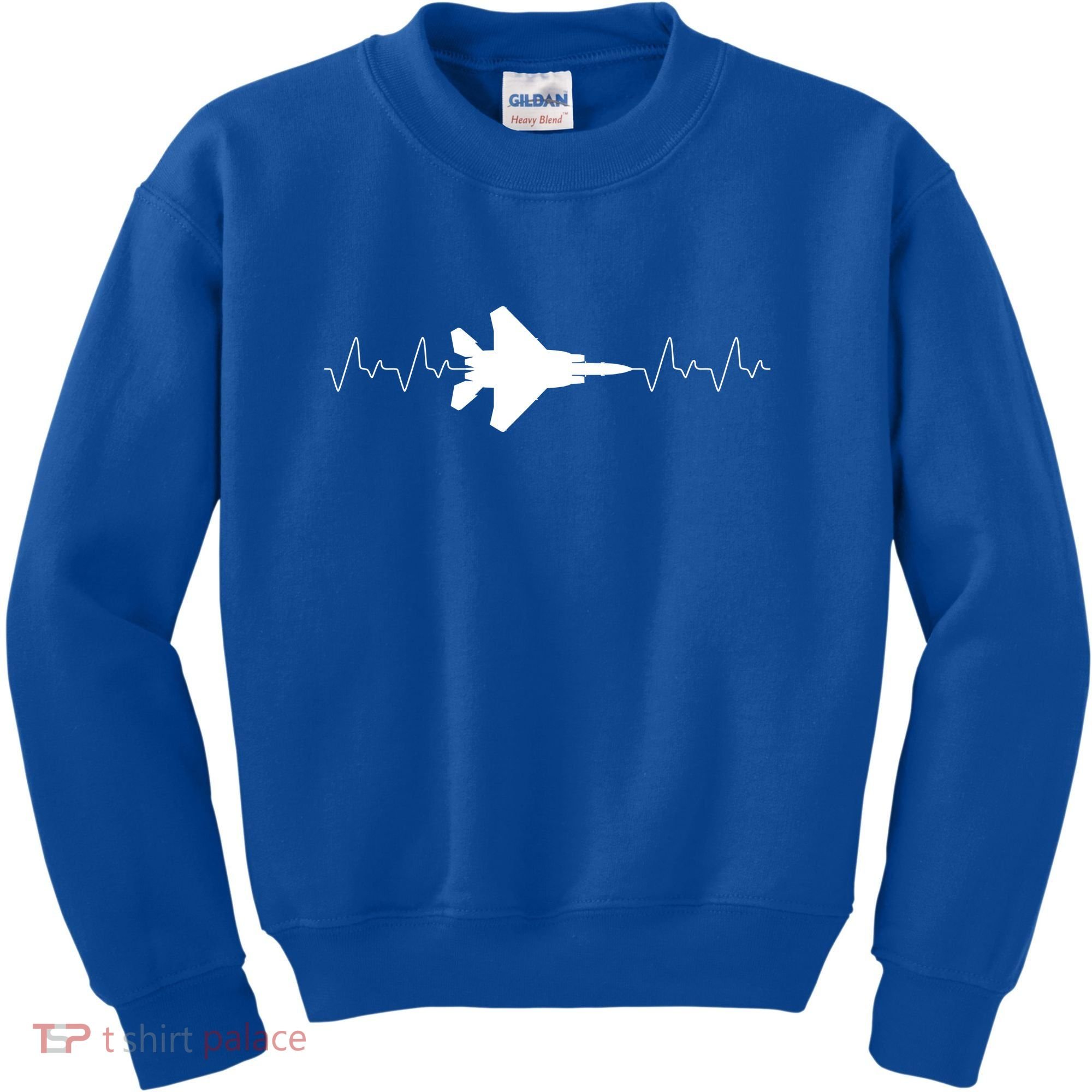 Airplane Pilot Air force Heartbeat Kids Sweatshirt