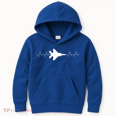Airplane Pilot Air force Heartbeat Kids Hoodie