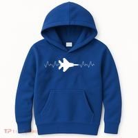Airplane Pilot Air force Heartbeat Kids Hoodie thumb 0