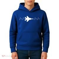 Airplane Pilot Air force Heartbeat Kids Hoodie thumb 4