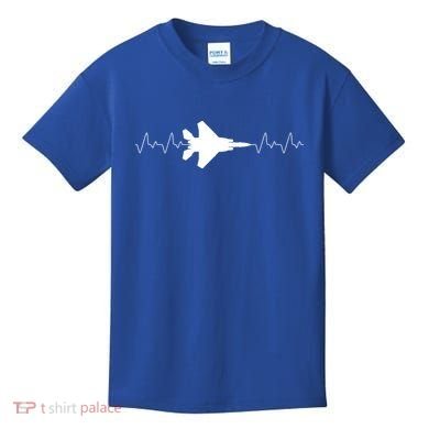 Airplane Pilot Air force Heartbeat Kids T-Shirt