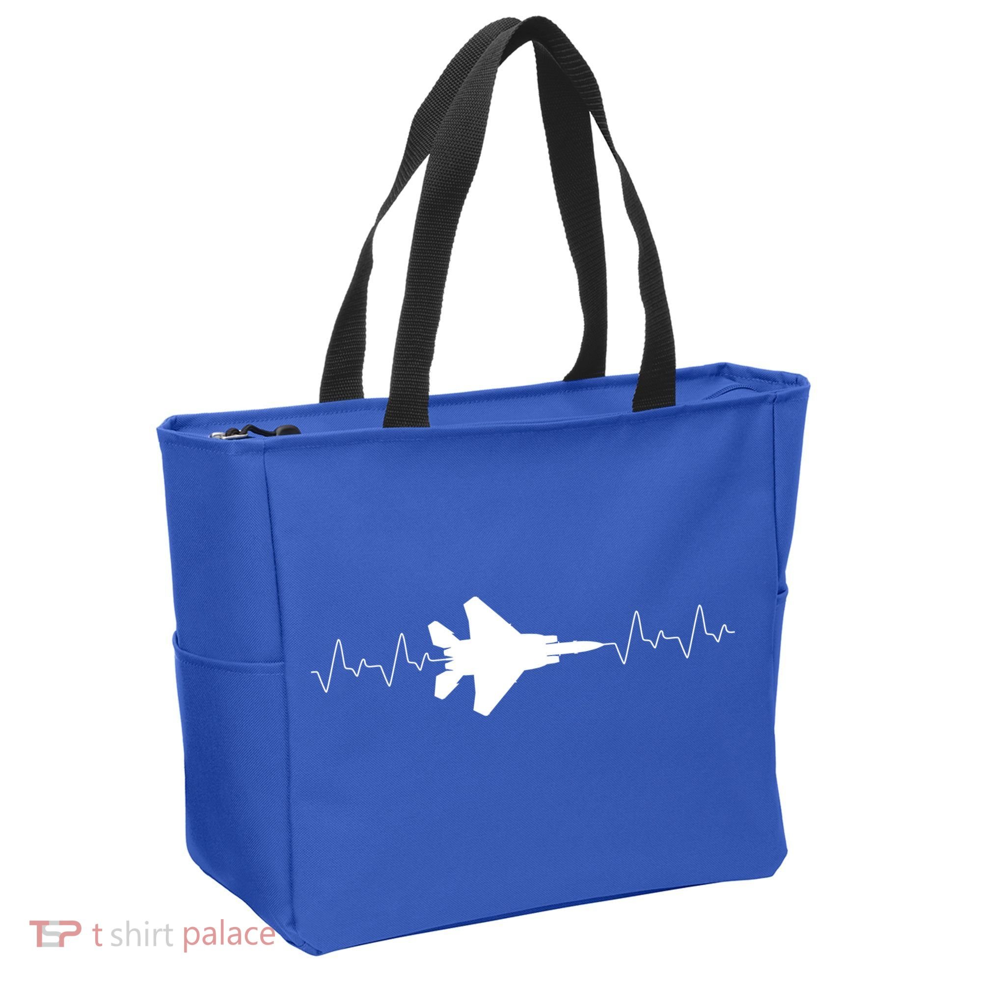 Airplane Pilot Air force Heartbeat Tote Bag