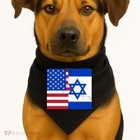 American Israeli Support Israel USA-Made Doggie Bandana thumb 1