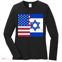 American Israeli Support Israel Women's Long Sleeve Shirt thumb 0