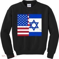 American Israeli Support Israel Kids Sweatshirt thumb 0