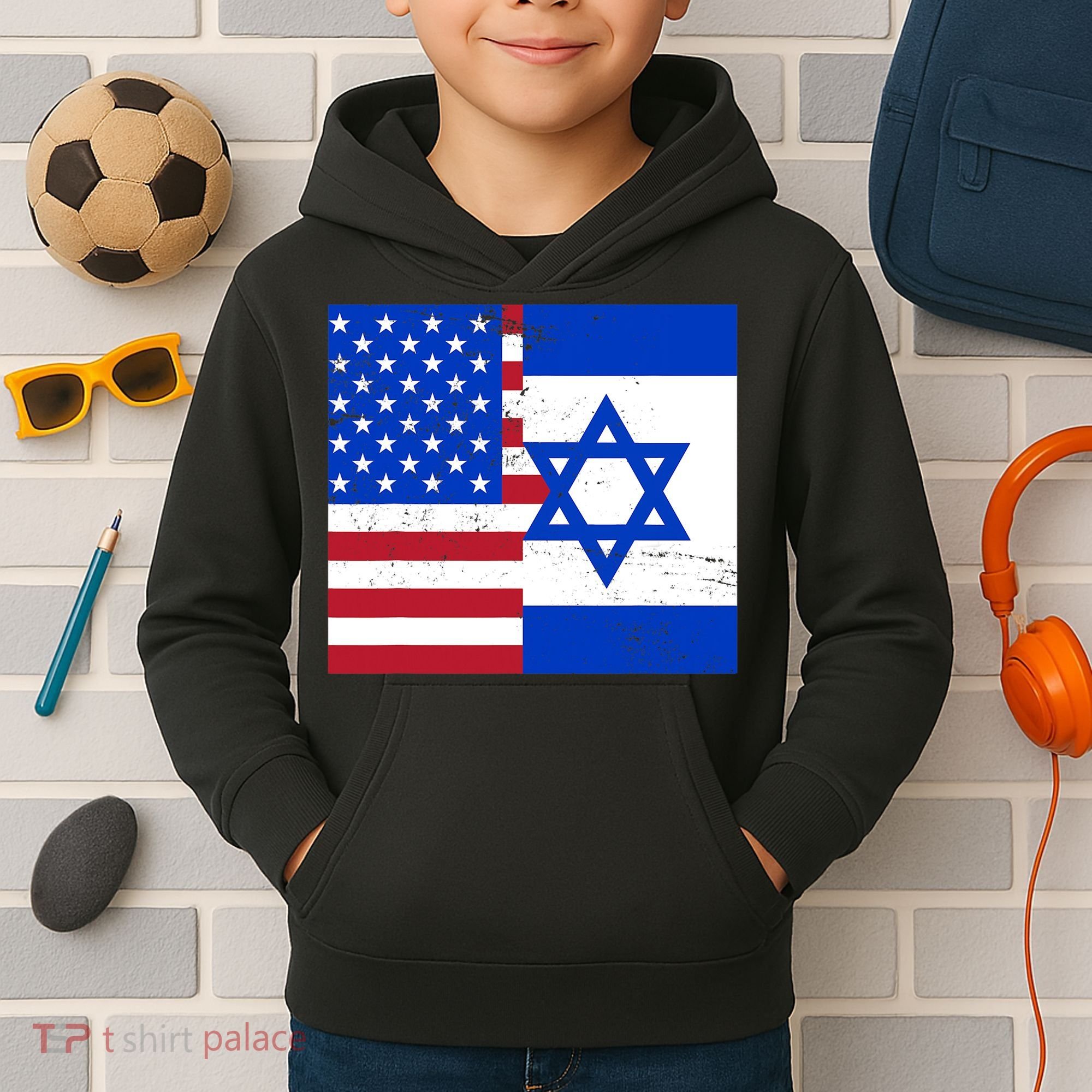 American Israeli Support Israel Kids Hoodie