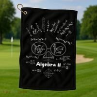 Algebra II Skull Of Equations And Formula Face Funny Nerdy Golf Towel thumb 1