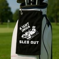 Aight Imma Sled Out Funny Winter Snow Golf Towel thumb 2