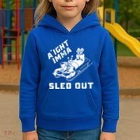 Aight Imma Sled Out Funny Winter Snow Kids Hoodie thumb 3