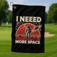 Astronaut In Space Planet Occupy Mars Golf Towel thumb 1