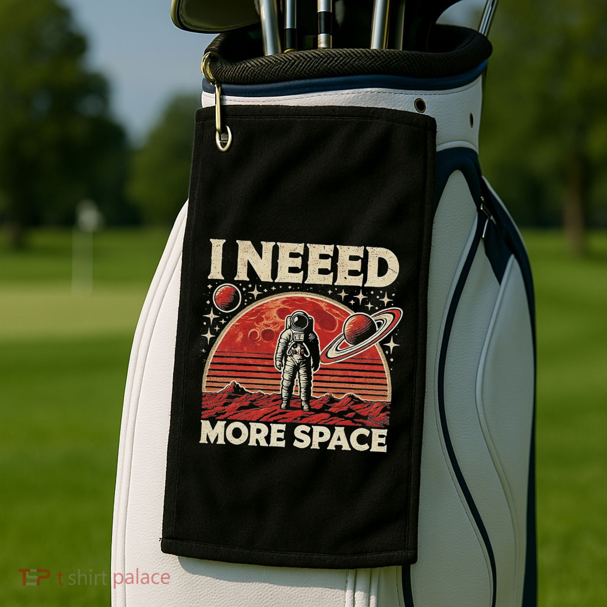Astronaut In Space Planet Occupy Mars Golf Towel