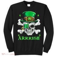 Arrrish Irish Shamrock Clover Skull St Patricks Day Sweatshirt thumb 0