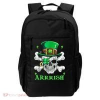 Arrrish Irish Shamrock Clover Skull St Patricks Day Backpack thumb 0