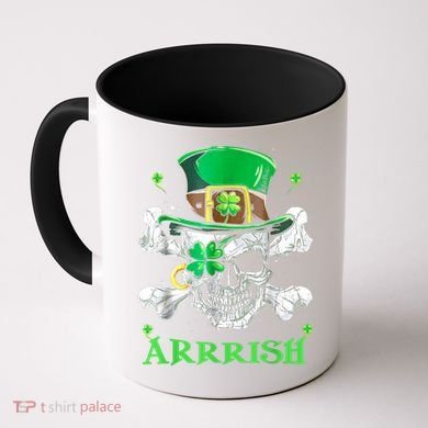 Arrrish Irish Shamrock Clover Skull St Patricks Day Coffee Mug