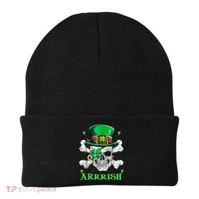 Arrrish Irish Shamrock Clover Skull St Patricks Day Beanie