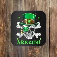 Arrrish Irish Shamrock Clover Skull St Patricks Day Coaster thumb 0