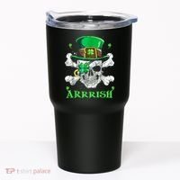 Arrrish Irish Shamrock Clover Skull St Patricks Day Tumbler thumb 0