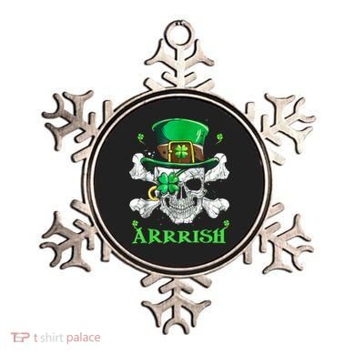 Arrrish Irish Shamrock Clover Skull St Patricks Day Ornament